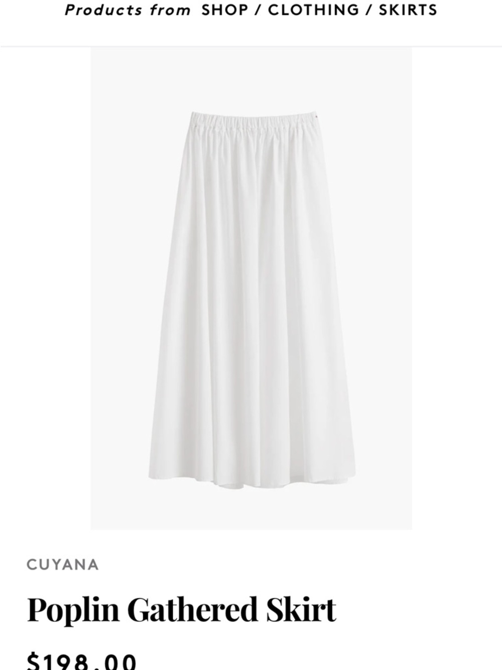 Poplin Gathered Skirt